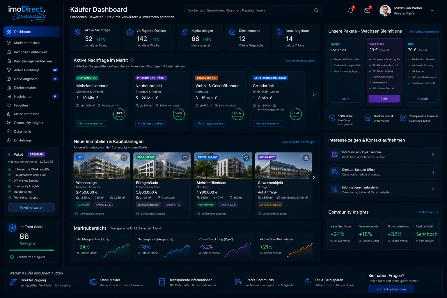imoplattform.de — Buyer Dashboard